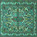 Square Persian Turquoise Traditional Rug, tr1501turq
