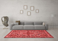 Machine Washable Persian Red Traditional Rug, wshtr1501red