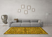 Machine Washable Persian Yellow Traditional Rug in a Living Room, wshtr1501yw