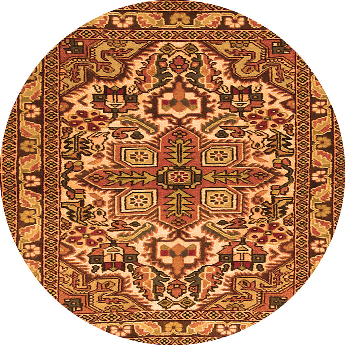 Square Persian Orange Traditional Rug, tr1501org