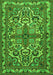 Serging Thickness of Machine Washable Persian Green Traditional Area Rugs, wshtr1501grn