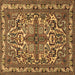 Square Persian Brown Traditional Rug, tr1501brn