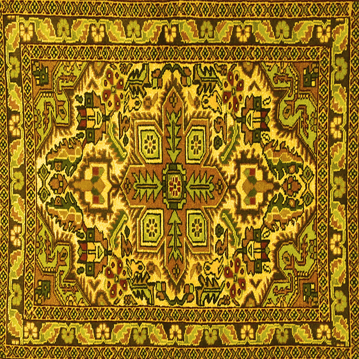 Square Persian Yellow Traditional Rug, tr1501yw