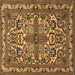 Square Machine Washable Persian Brown Traditional Rug, wshtr1501brn