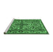 Sideview of Machine Washable Persian Emerald Green Traditional Area Rugs, wshtr1501emgrn