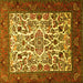 Square Machine Washable Persian Yellow Traditional Rug, wshtr1502yw