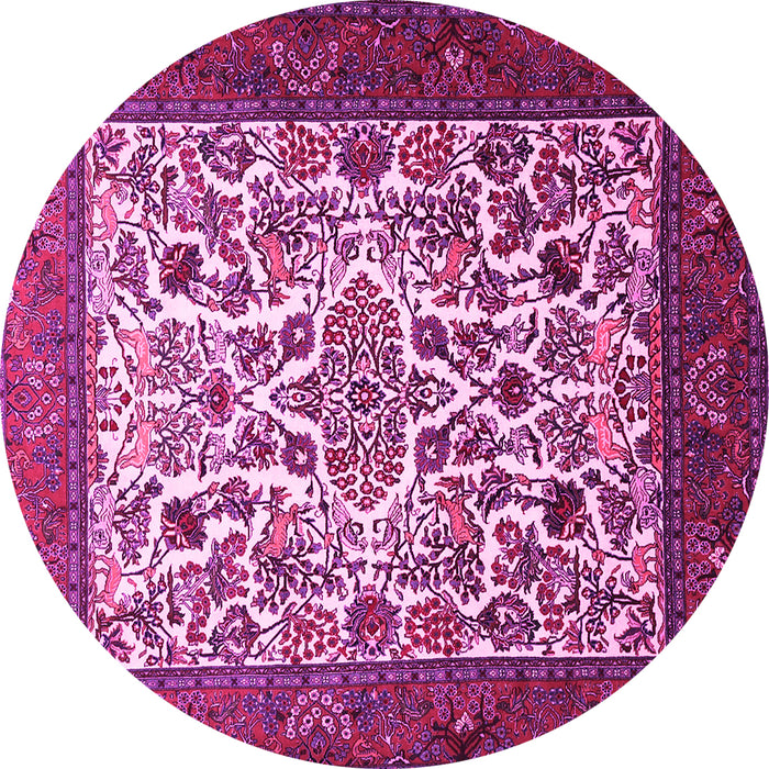 Round Persian Pink Traditional Rug, tr1502pnk