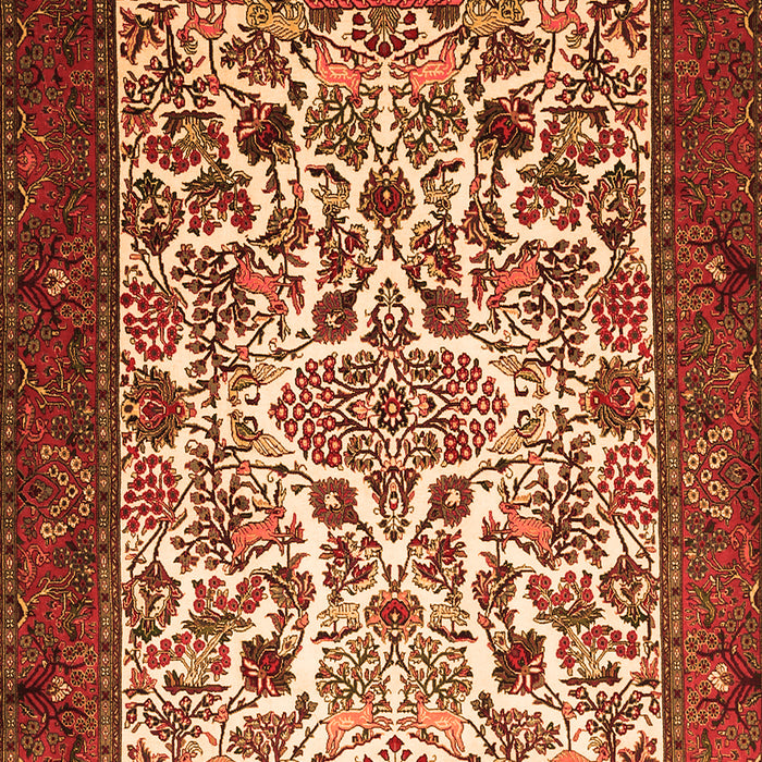Serging Thickness of Machine Washable Persian Orange Traditional Area Rugs, wshtr1502org