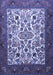 Machine Washable Persian Blue Traditional Rug, wshtr1502blu