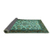 Sideview of Persian Turquoise Traditional Rug, tr1502turq