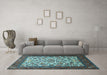 Machine Washable Persian Light Blue Traditional Rug in a Living Room, wshtr1502lblu