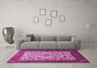 Machine Washable Persian Pink Traditional Rug in a Living Room, wshtr1502pnk