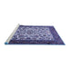 Sideview of Machine Washable Persian Blue Traditional Rug, wshtr1502blu