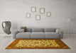 Machine Washable Persian Yellow Traditional Rug in a Living Room, wshtr1502yw