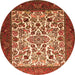 Square Persian Orange Traditional Rug, tr1502org