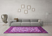 Machine Washable Persian Purple Traditional Area Rugs in a Living Room, wshtr1502pur