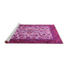 Sideview of Machine Washable Persian Pink Traditional Rug, wshtr1502pnk