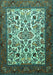 Machine Washable Persian Turquoise Traditional Area Rugs, wshtr1502turq