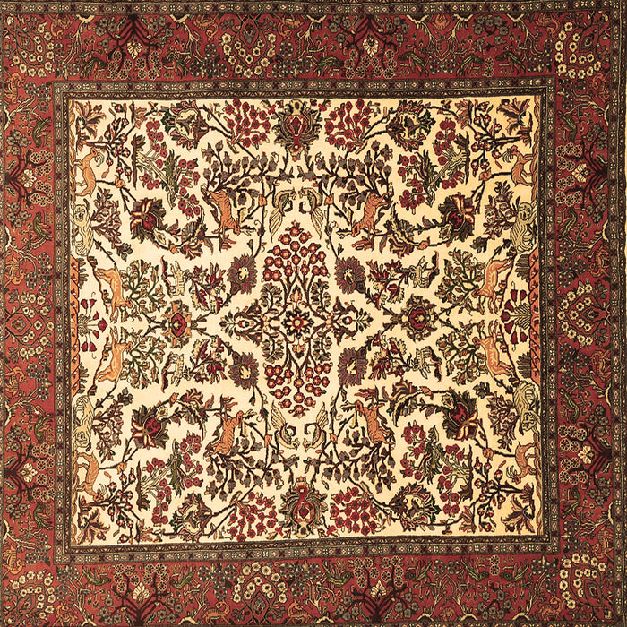 Square Persian Brown Traditional Rug, tr1502brn