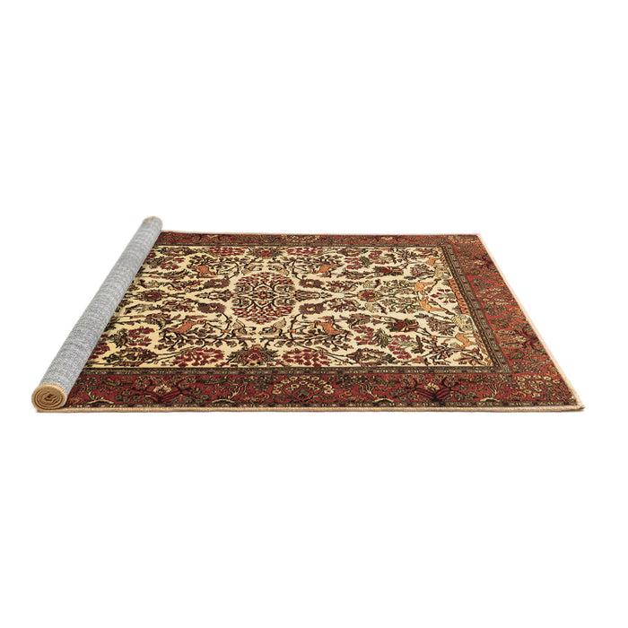 Sideview of Machine Washable Persian Brown Traditional Rug, wshtr1502brn