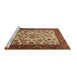 Sideview of Machine Washable Persian Brown Traditional Rug, wshtr1502brn