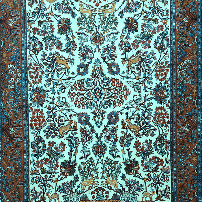 Machine Washable Persian Light Blue Traditional Rug, wshtr1502lblu