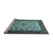 Sideview of Machine Washable Persian Light Blue Traditional Rug, wshtr1502lblu