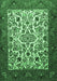 Machine Washable Persian Emerald Green Traditional Area Rugs, wshtr1502emgrn