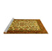 Sideview of Machine Washable Persian Yellow Traditional Rug, wshtr1502yw