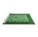 Sideview of Machine Washable Persian Emerald Green Traditional Area Rugs, wshtr1502emgrn