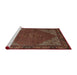 Sideview of Machine Washable Traditional Gold Brown Rug, wshtr1503