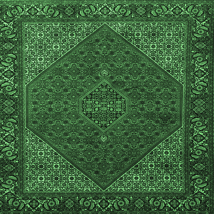 Square Machine Washable Persian Emerald Green Traditional Area Rugs, wshtr1503emgrn