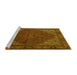 Sideview of Machine Washable Persian Yellow Traditional Rug, wshtr1503yw