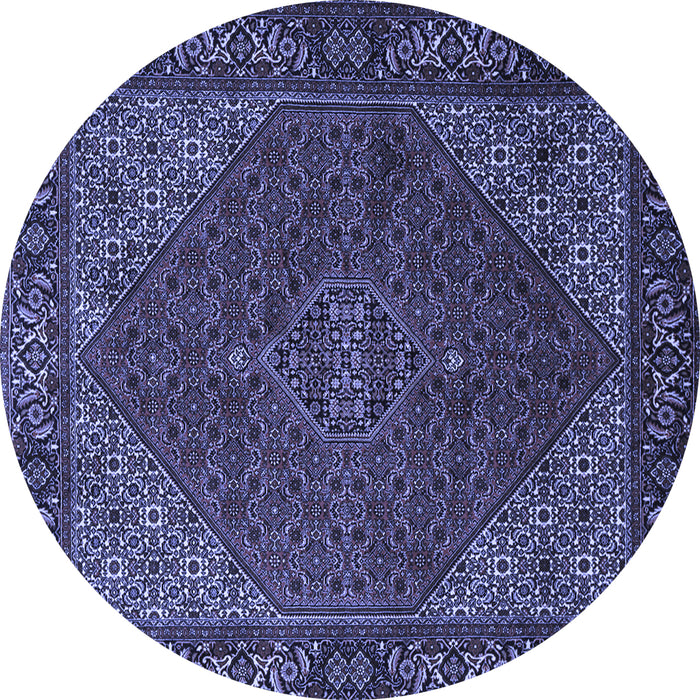 Round Persian Blue Traditional Rug, tr1503blu