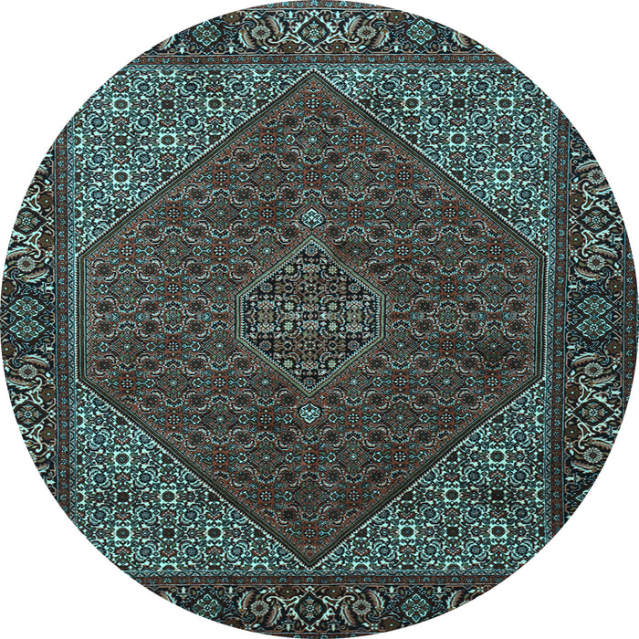 Round Machine Washable Persian Light Blue Traditional Rug, wshtr1503lblu