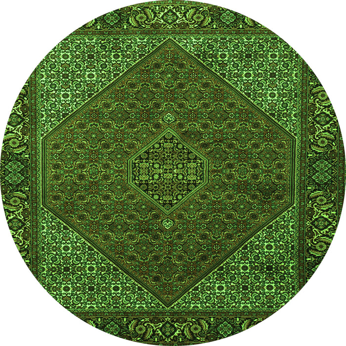 Square Persian Green Traditional Rug, tr1503grn