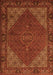 Serging Thickness of Machine Washable Persian Orange Traditional Area Rugs, wshtr1503org