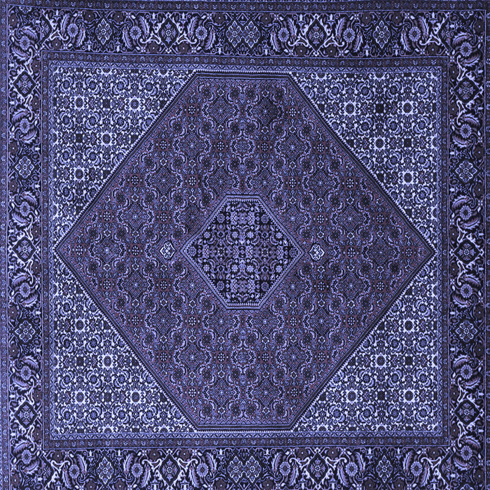 Square Machine Washable Persian Blue Traditional Rug, wshtr1503blu