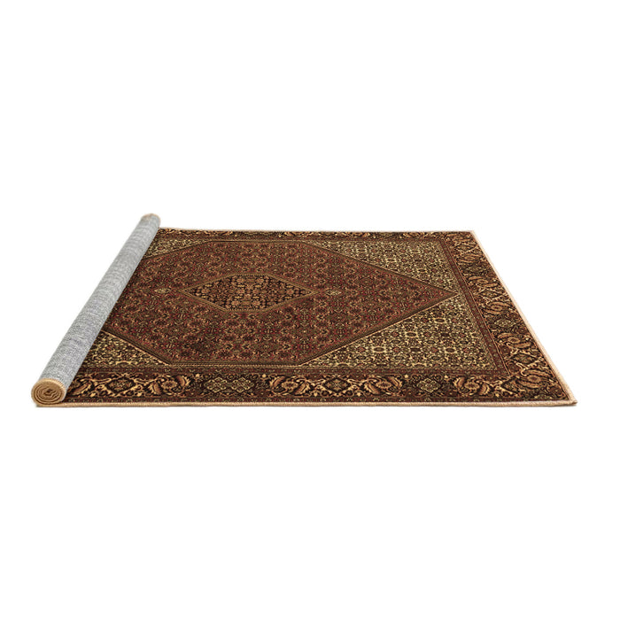 Sideview of Machine Washable Persian Brown Traditional Rug, wshtr1503brn