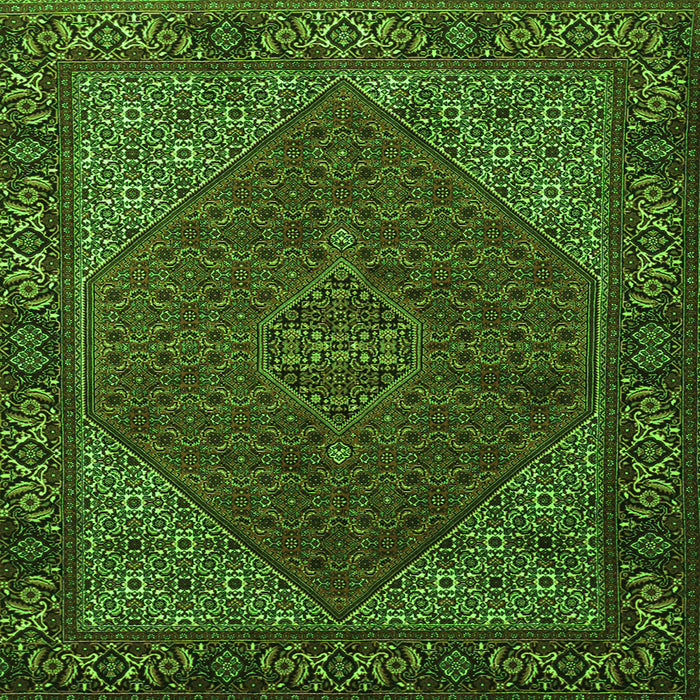 Round Machine Washable Persian Green Traditional Area Rugs, wshtr1503grn