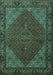 Machine Washable Persian Turquoise Traditional Area Rugs, wshtr1503turq