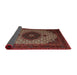 Sideview of Traditional Dark Gold Brown Medallion Rug, tr1504