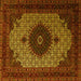 Square Medallion Yellow Traditional Rug, tr1504yw