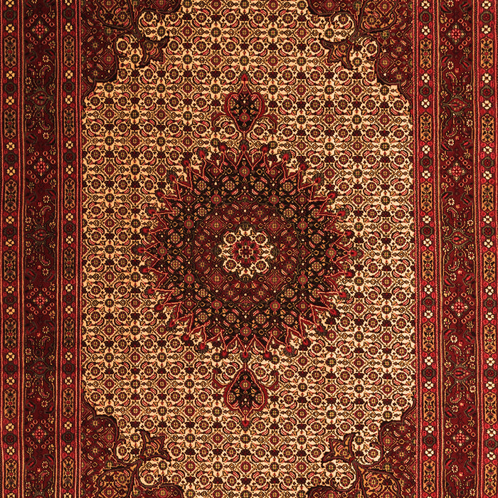 Serging Thickness of Machine Washable Medallion Orange Traditional Area Rugs, wshtr1504org
