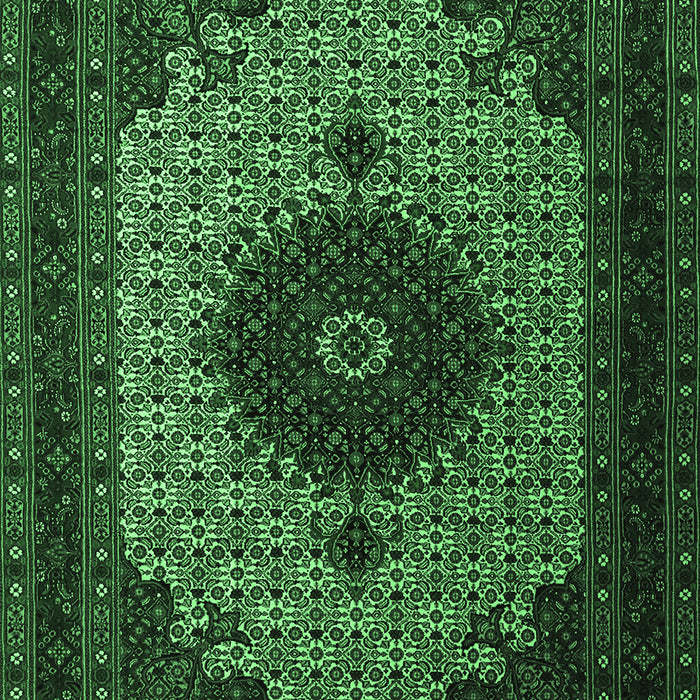 Medallion Emerald Green Traditional Rug, tr1504emgrn