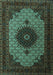 Medallion Turquoise Traditional Rug, tr1504turq