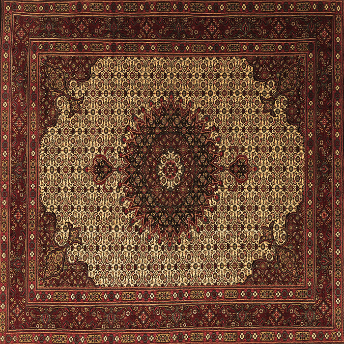 Square Medallion Brown Traditional Rug, tr1504brn