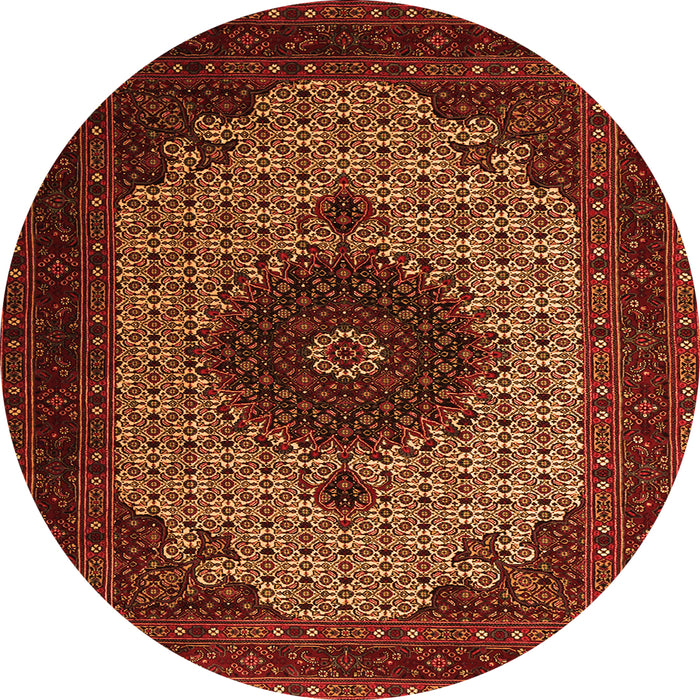 Machine Washable Medallion Orange Traditional Area Rugs, wshtr1504org