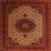 Serging Thickness of Medallion Orange Traditional Rug, tr1504org