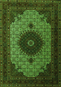 Medallion Green Traditional Rug, tr1504grn